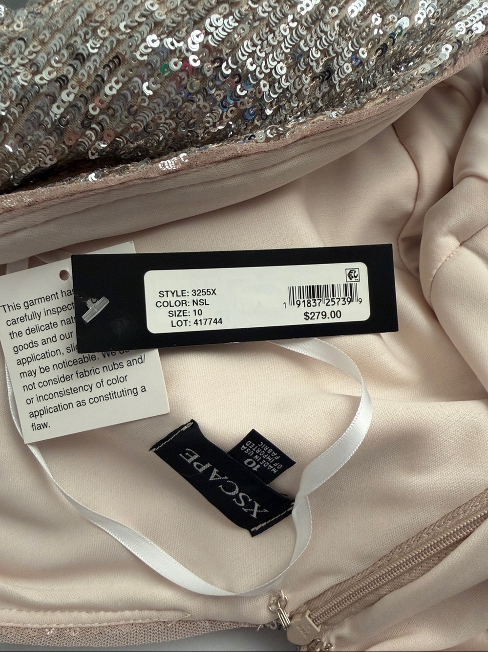 Xscape gold sequin plunge neckline evening gown 10 - Picture 10 of 12